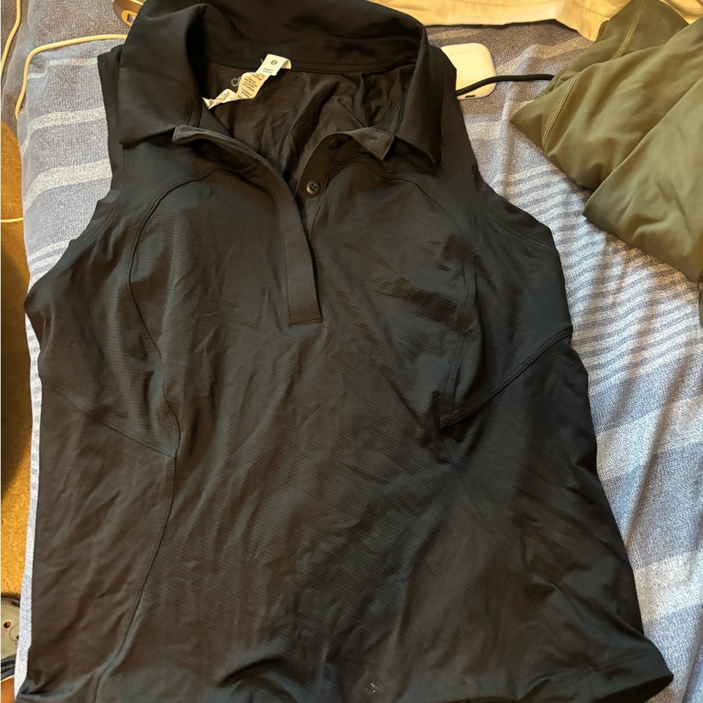 lululemon size 6 Black Sleeveless Polo Shirt
